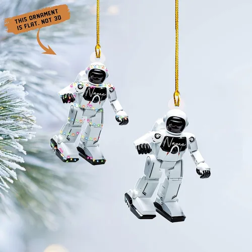 Miniatura 2 de Adorno de robot personalizado 2025, adornos de robot para árbol de Navidad, adorno de robótica, decoración colgante para árbol de Navidad (Robot1)