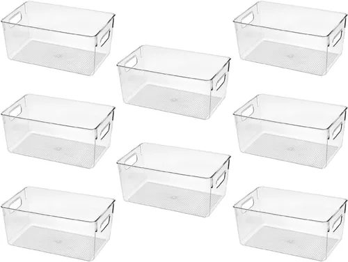 Miniatura 16 de Contenedores de almacenamiento de plástico transparente, perfectos para la organización de la cocina o la organización y almacenamiento