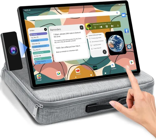 OFD P02-Tableta de TV portátil de 21.5 pulgadas, pantalla táctil, monitor inteligente 1080P, Android 15,6+128GB ROM, TV portátil al aire libre con