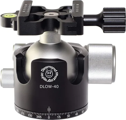 Miniatura 3 de Desmond DLOW-40 - Cabezal de bola de perfil bajo de 1.575 in, compatible con bloqueo de cacerola para trípode