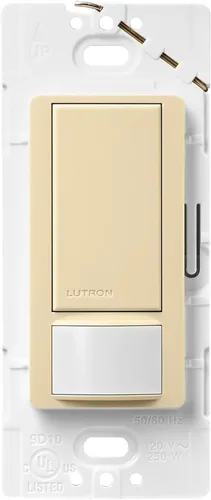 Miniatura 27 de Lutron Maestro Interruptor de luz con sensor de movimiento para interiores para baño, garaje, lavandería, cualquier bombilla, sensor de ocupación