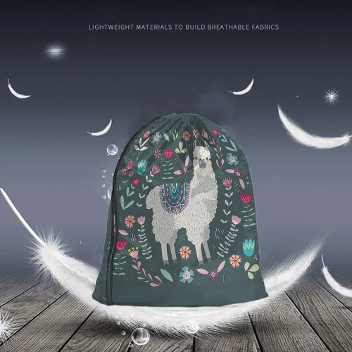 Miniatura 2 de Beabes Bolsas con cordón de llama, mochila y bolsa de gimnasio con cordón, Multi-a178, Mochilas de viaje