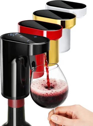 Regalo para el Día del Padre | Suministro para fiesta de vista de la Copa del Mundo, decantador de vino eléctrico 5 en 1 y dispensador inteligente