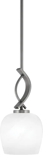 Miniatura 18 de Toltec Lighting Cavella Stem Colgado Mini colgante, acabado grafito, vidrio de muselina blanca de 4 pulgadas