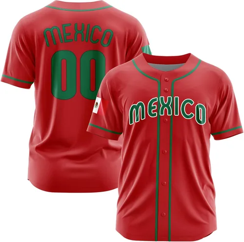 Camisetas de béisbol personalizadas de México, número de nombre personalizado para hombres y mujeres, camiseta de béisbol de México