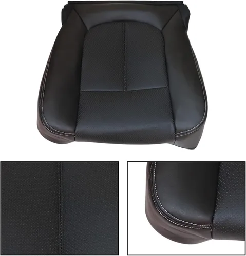 Miniatura 4 de Priprilod Funda de asiento de repuesto perforada de cuero negro compatible con Ford F250 F350 F450 F550 Lariat 2011 2012 2013 2014 2015 2016