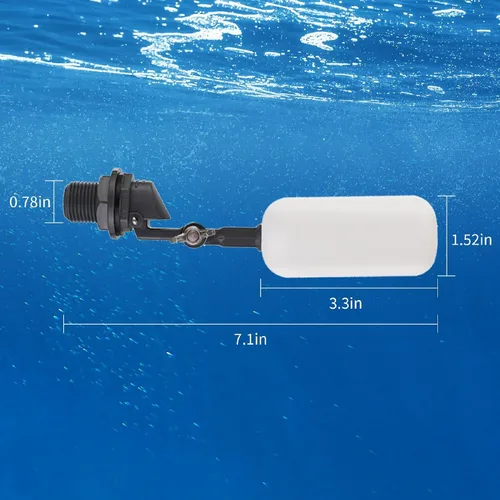 Miniatura 5 de AquaPulse - Llenador automático de agua de 1/2 pulgada - Válvula de bola flotante ajustable para estanques y canales de ganado - Control automático