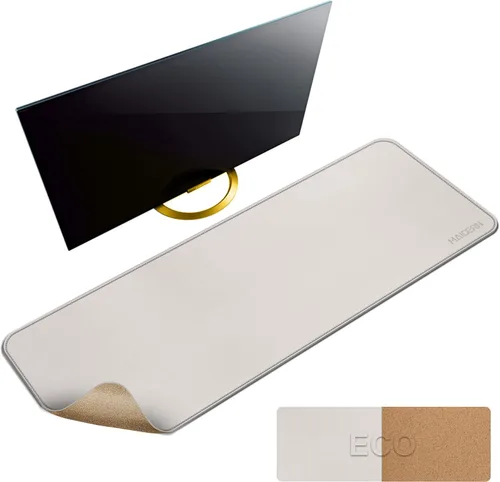 Miniatura 18 de MAIDERN Cubierta de mesa estrecha de 39.4" x 7.9", tapete reversible de cuero y corcho para mesa consola, protector de mesa largo y delgado