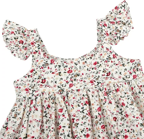 Miniatura 6 de Ropa de bebé para niñas, 3 piezas, tops florales, vestidos, pantalones cortos, diadema