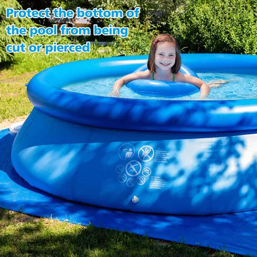 Miniatura 4 de Aulock Almohadillas de piscina de 16.4 x 16.4 pies para piscina sobre el suelo, lona rectangular impermeable de polietileno para piscinas de 8 a 15