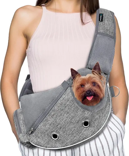 Miniatura 10 de PetAmi Transportador de Eslinga para Perros Pequeños, Bolso Transportador de Eslinga para Cachorros, Bolsas para Perros para Viajar, Bolsa