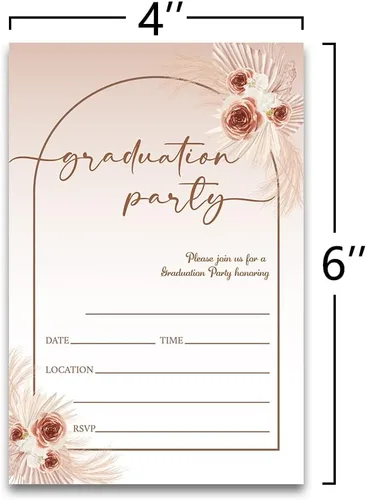 Miniatura 2 de 20 tarjetas con sobres, invitaciones para fiestas de graduación 2026, 2026 para universidad, escuela secundaria, celebración de graduación 015