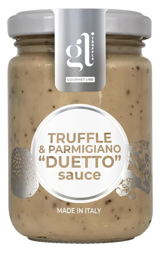GL TRUFFLE GOURMET LINE - Salsa de Crema Dueto de Trufas y Parmigiano, 130 gm | Salsa de Pasta Tartufi, Condimento con DOP Parmigiano Reggiano y