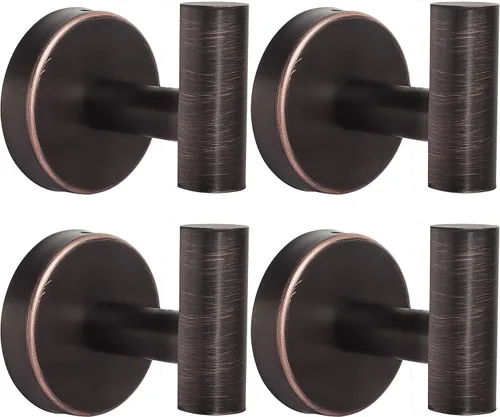 Miniatura 7 de Ganchos para toallas de baño, para bata de baño, gancho de pared negro mate, gancho de pared de acero inoxidable resistente para colgar puerta