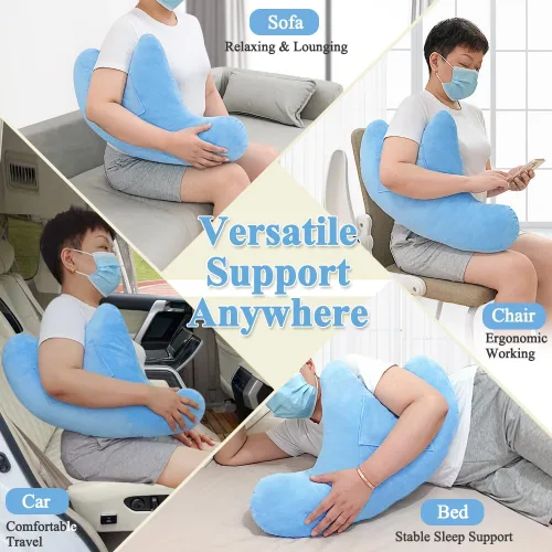 Miniatura 5 de Almohada de cirugía de hombro para dormir, manguito rotador, alivio del dolor de cuello y hombro, almohada para dormir de lado, cuña para cirugía