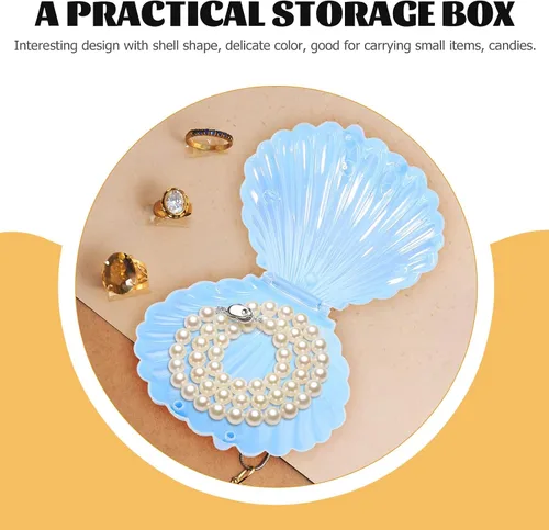 Miniatura 3 de Didiseaon 12 cajas de dulces de concha de mar, recipientes de conchas de mar, recipientes de regalo de fiesta de almejas, caja de plástico
