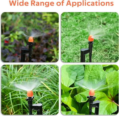 Miniatura 6 de Cabezales de aspersor de riego de 180 grados: boquilla de aspersor micro en estaca de 12 pulgadas con tubo de 1/4" - emisores de pulverización por