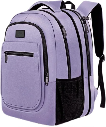 MATEIN Mochila de viaje para mujer, mochila expandible para laptop de 15.6 pulgadas con puerto de carga USB, mochila antirrobo para computadora de