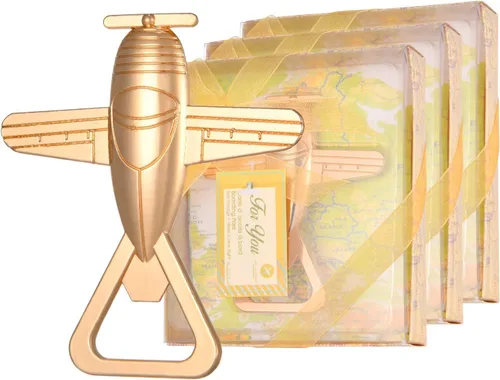 Abridor de botellas de avión con caja de regalo, regalos de aviación para piloto, abrebotellas de viaje en avión para baby shower, regalo de