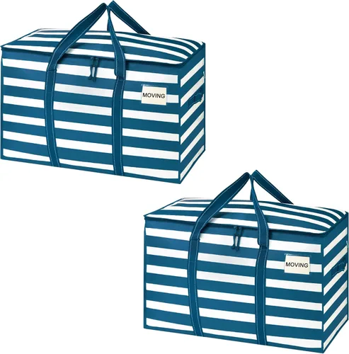 Miniatura 50 de VENO - Paquete de mudanzas, cajas de almacenamiento para embalaje universitario con tapas alternativas, para dormitorio, extragrande, asas