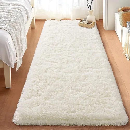 Miniatura 94 de Alfombras de área de 8x10 para sala de estar, alfombra shaggy grande ultra suave y esponjosa para dormitorio, alfombras de felpa mullida Blanco crema