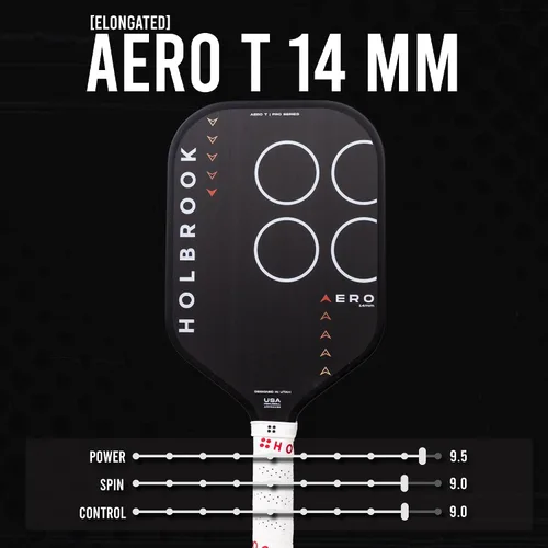 Miniatura 5 de Holbrook Paleta de pickleball sin bordes de la serie Aero: Aprobado por USAPA, superficie de fibra de carbono, núcleo de polipropileno de espuma