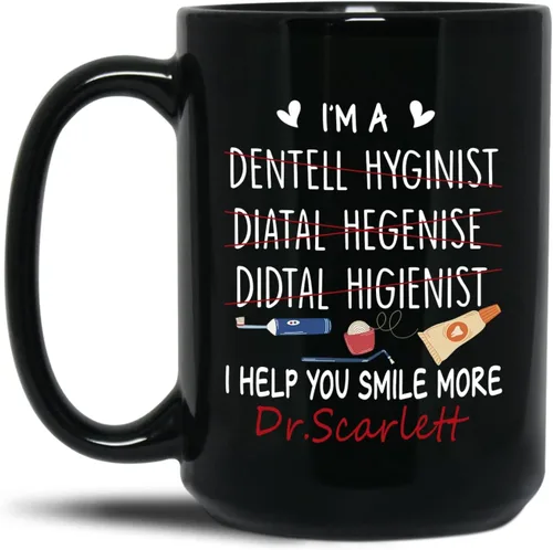 Miniatura 20 de Taza de café con texto en inglés "A Truly Great Dentist Is Hard To Find Difficult", taza de café negra de 11 onzas y 15 onzas, regalo personalizado