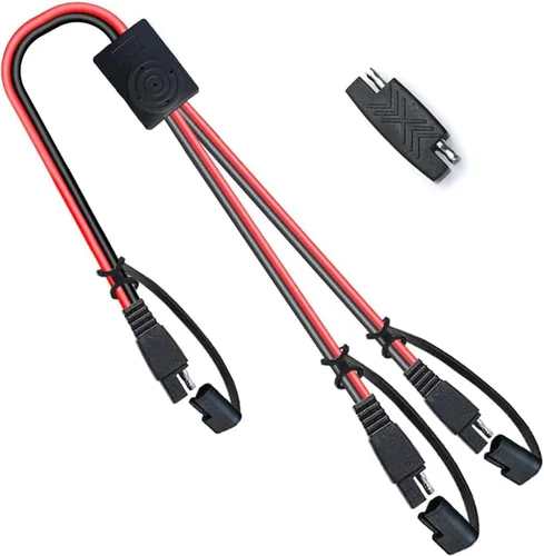 OYMSAE Conector de desconexión rápida de cable de extensión SAE 1 a 2, 1 adaptador de polaridad inversa SAE, para automoción, panel solar SAE Plug
