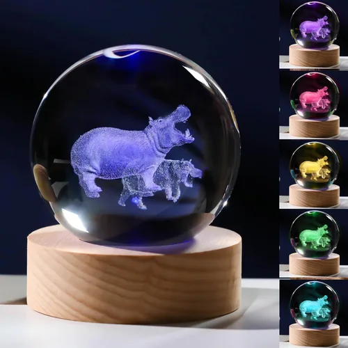Miniatura 8 de Regalos de ajolote 3D para mujer, bola de cristal de 2.362 in, figuras de ajolote, decoración de animales de cristal, artículos de animales