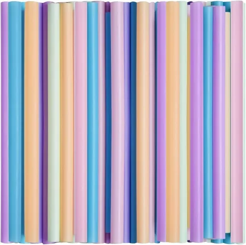 Miniatura 10 de 200 piezas de pajitas plásticas flexibles coloridas [envueltas individualmente], pajitas desechables y doblables coloridas para fiestas, pajitas 200