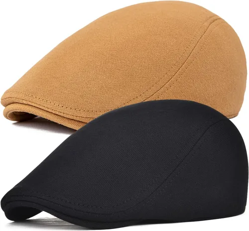 Miniatura 10 de FEINION Gorra Newsboy de Algodón para Hombre de Ajuste Suave Sombrero de Taxista