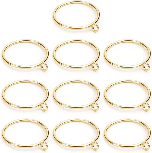 Miniatura 9 de MroMax Anillos de cortina con ojales, anillos de cortina negros de metal de 1-1/2 pulgadas de diámetro interior de 1.496 in de diámetro, anillos