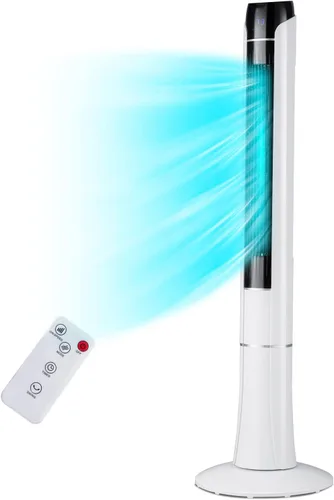 Tangkula Ventilador de torre de 48 pulgadas con control remoto, ventilador de torre silencioso sin aspas con 3 velocidades, 3 modos, temporizador de