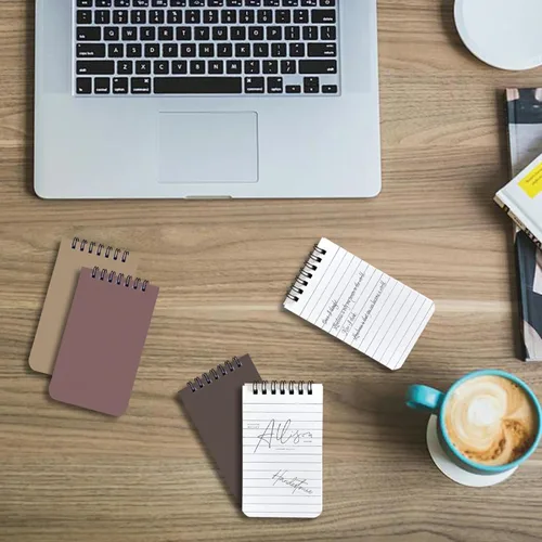 Miniatura 6 de KTOJOY Paquete de 8 cuadernos pequeños de bolsillo pequeños de 3 x 5 pulgadas en espiral con páginas forradas, cuaderno pequeño en espiral pequeño