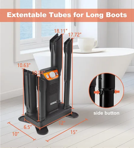 Miniatura 5 de Secador de botas para botas de trabajo, secador de zapatos y desodorante de ozono, secador de botas de esquí portátil con tubos ajustables