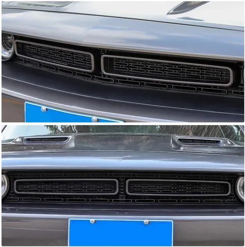 Miniatura 6 de JeCar Insertos de Parrilla ABS Kit de Embellecedores de Cubierta de Parrilla Accesorios Exteriores Compatibles con Dodge Challenger 2015-2023