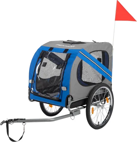 PEXMOR Remolque de bicicleta para perros, carrito plegable para mascotas con enganche universal, transporte de carga para perro y ruedas de Azul