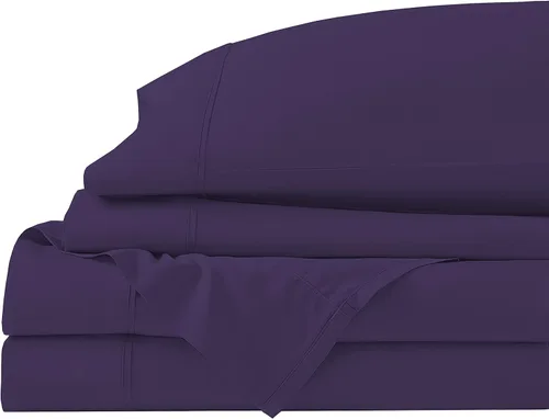 Miniatura 11 de Juego de cama de 5 piezas, 100% algodón egipcio de 600 hilos, fundas de almohada y sábana bajera con bolsillo extra profundo, ropa de cama suave