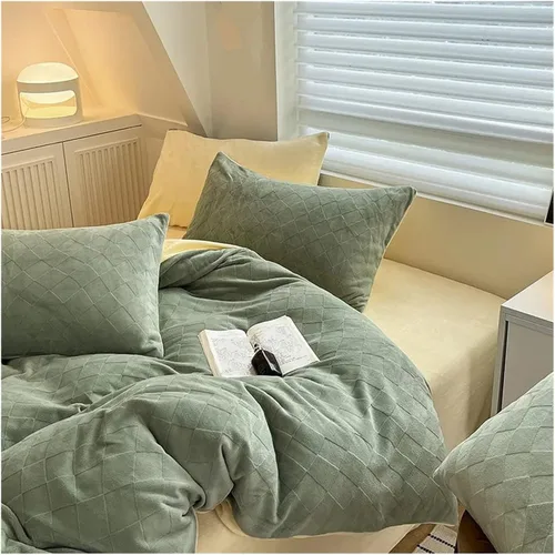 Miniatura 4 de Winter Bedding Sets Double Plush Duvet Cover Sheet Pillowcase 4 Piece Queen Size Sheet Set,Bedding