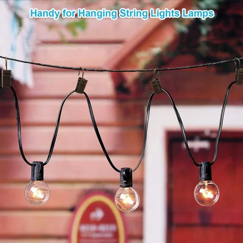 Miniatura 2 de Coideal Pequeños Ganchos para Cortinas de Bronce, 100 Piezas de Ganchos de Latón Metálico para Colgar Luces de Fiesta, Accesorios para Decoración