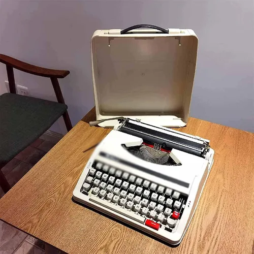 Miniatura 6 de Máquina de escribir manual retro antigua, máquina de escribir manual portátil tradicional, máquina de escribir vintage para un flujo nostálgico
