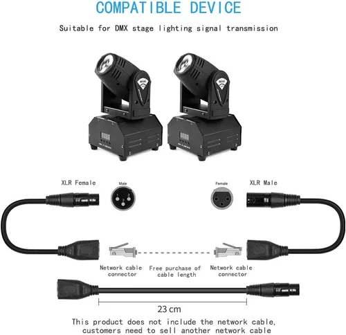 Miniatura 3 de Cable adaptador XLR a RJ45 de 3 pines, cable XLR macho a RJ45, cable de extensión de conector de red Ethernet Cat5 para serie de controladores XLR M