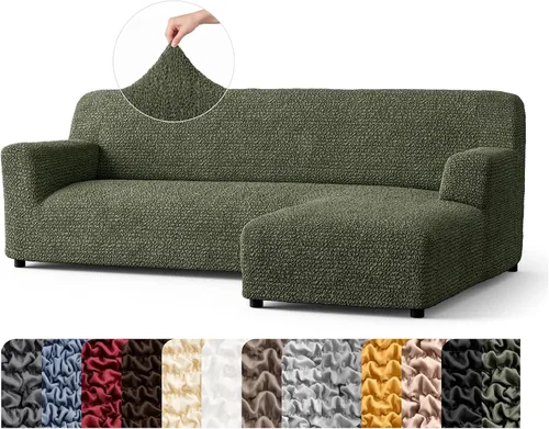 Miniatura 18 de PAULATO BY GA.I.CO. Funda de sofá modular, funda para sofá chaise longue en forma de L, fundas lavables para sofá esquinero, funda elástica de Gris