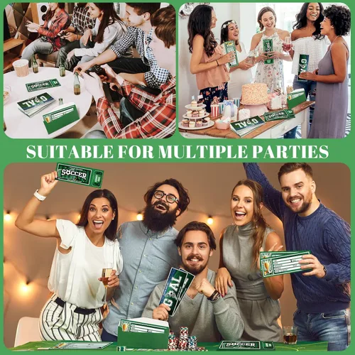 Miniatura 6 de Fuutreo 50 invitaciones de cumpleaños de fútbol con sobres, invitaciones de fiesta deportiva para fanáticos del fútbol, suministros de fiesta