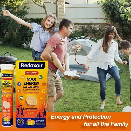 Miniatura 5 de Redoxon Max Energy, Fórmula multivitamínica , Energía máxima todo el día, Te ayudarán a fortalecer tu sistema inmunológico, Sabor frutas cítricas