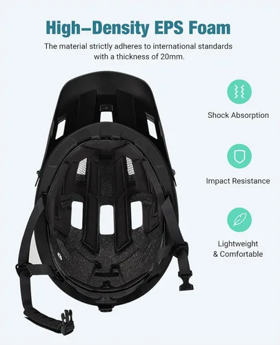 Miniatura 3 de Favoto Casco de bicicleta de montaña para adultos para hombres y mujeres, casco de MTB con hebilla magnética con visera extraíble, ligero