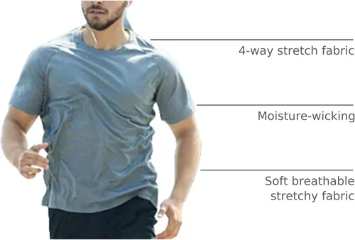 Miniatura 34 de Camisetas de entrenamiento para hombre, de manga corta, de secado rápido, atlético, gimnasio, activo, absorbe la humedad