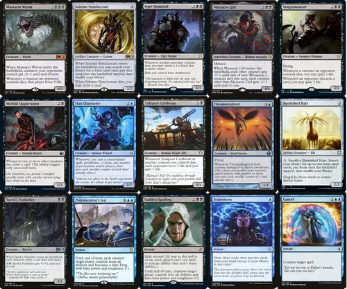 Miniatura 3 de MTG Decks & More Compatible con Magic The Gathering: Elite Toxrill Horror Commander Deck – Dimir – Azul Negro – EDH – 100 cartas – Personalizada
