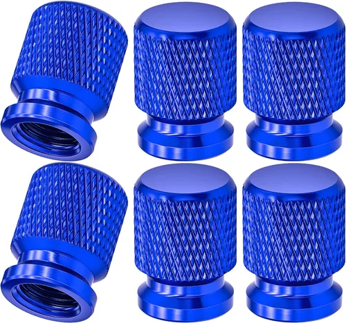 Miniatura 41 de 4 piezas de tapas de válvula de rueda con estilo púas, cubiertas universales de válvula de rueda de aleación de aluminio a prueba de polvo