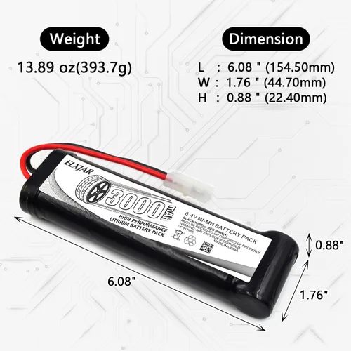 Miniatura 2 de Paquete de 2 baterías Ni-MH de 8.4 V 3000 mAh de repuesto para M16 SR16 AK Series MP5 G&P M16A1 Knights SR16 MP5 SD5 MK5A4 G3 SD1 M16VN CA G3 SG1 G3